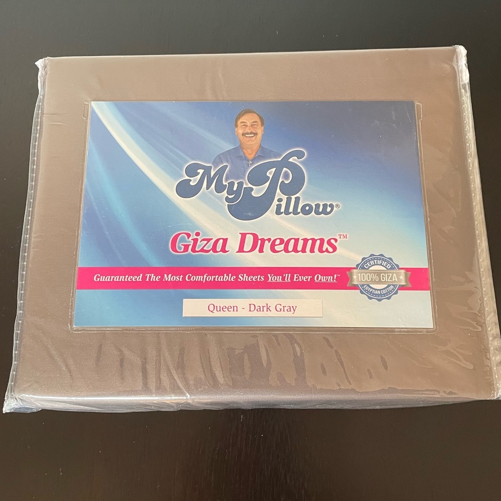 MyPillow Giza Dreams Sheet Set - Queen Size Bed, Dark Gray Color